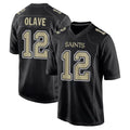 Punc NO.Saints #12 Chris Olave Player Black Carbon Fashion Home Game Stitched Jerseys