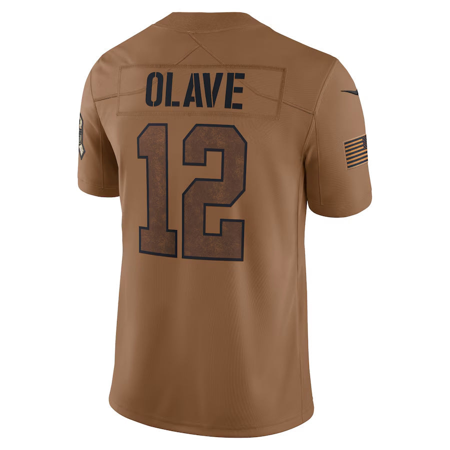 Punc NO.Saints #12 Chris Olave Player Brown Salute To Service Limited Stitched Jerseys
