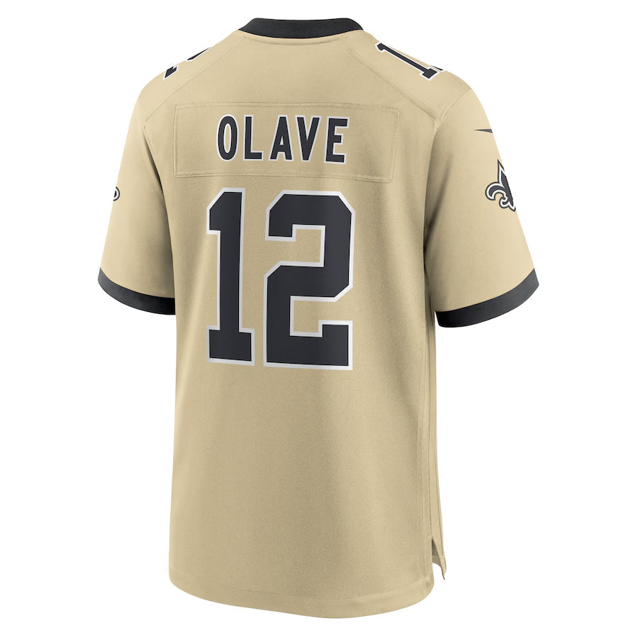 Punc NO.Saints #12 Chris Olave Player Gold Alternate Game Stitched Jerseys