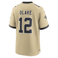 Punc NO.Saints #12 Chris Olave Player Gold Alternate Game Stitched Jerseys