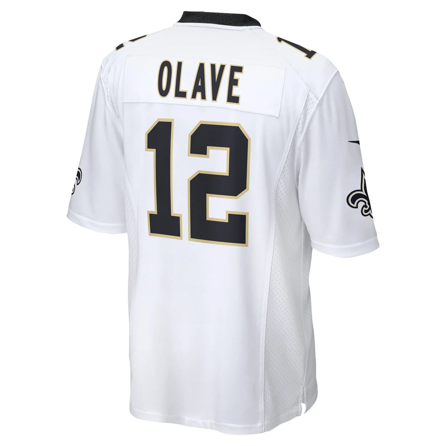 Punc NO.Saints #12 Chris Olave Player White Home Game Stitched Jerseys