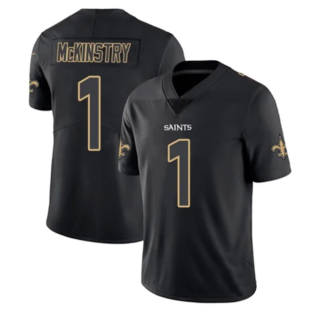 Punc NO.Saints #1 Kool-Aid McKinstry Player Black Impact Limited Home Game Stitched Jerseys