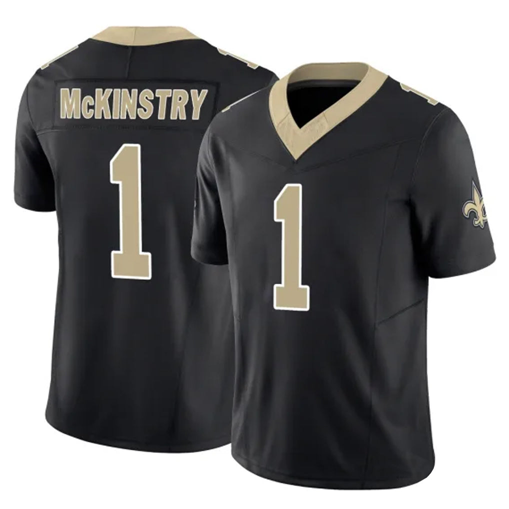 Punc NO.Saints #1 Kool-Aid McKinstry Player Black Limited Vapor F.U.S.E. Home Game Stitched Jerseys