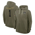 Punc NO.Saints #1 Kool-Aid McKinstry Player Olive Salute to Service Pullover Hoodies Limited Stitched Jerseys