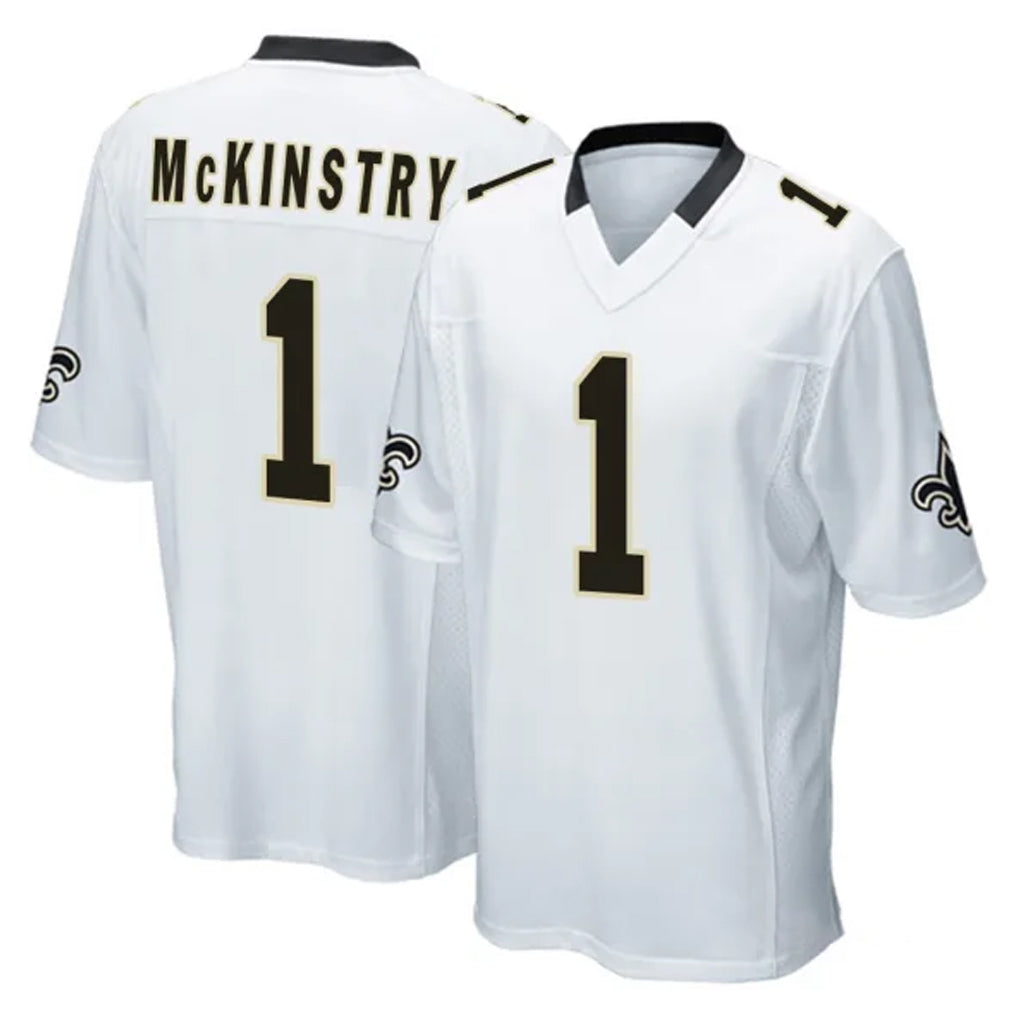Punc NO.Saints #1 Kool-Aid McKinstry Player White Home Game Stitched Jerseys