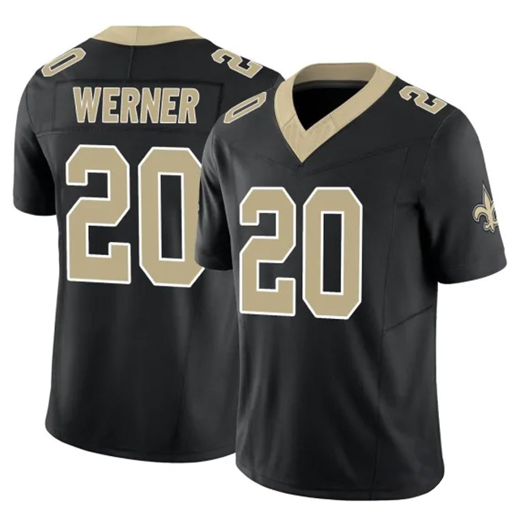 Punc NO.Saints #20 Pete Werner Player Black Limited Vapor F.U.S.E. Home Game Stitched Jerseys
