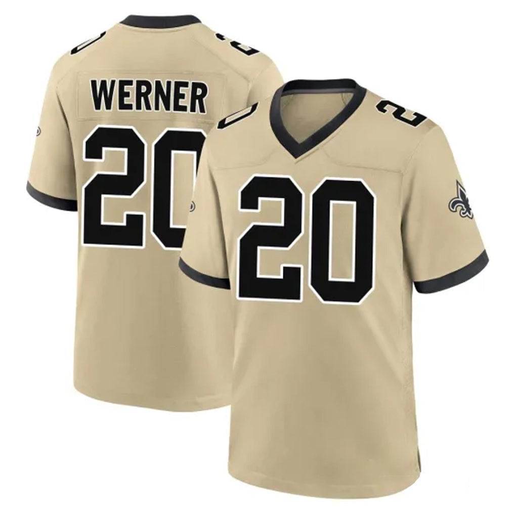 Punc NO.Saints #20 Pete Werner Player Gold Home Game Stitched Jerseys