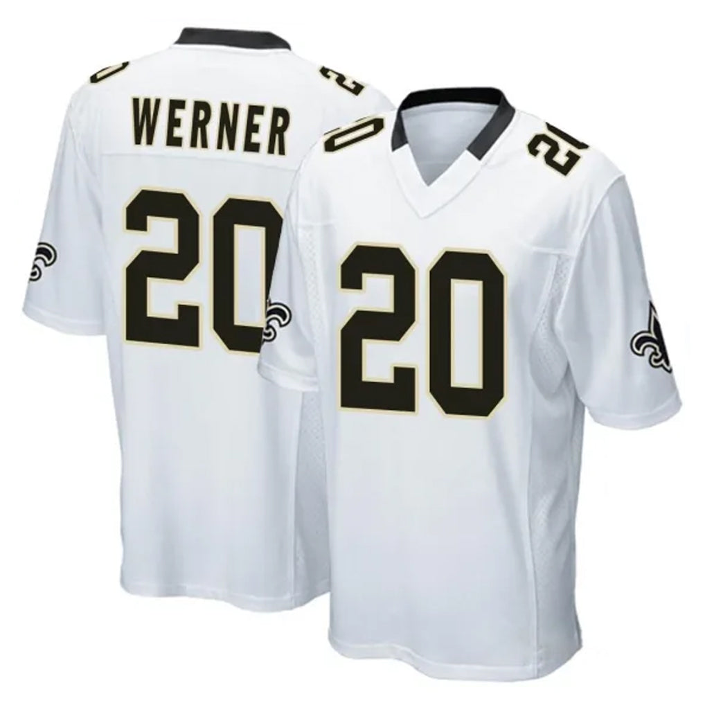 Punc NO.Saints #20 Pete Werner Player White Home Game Stitched Jerseys