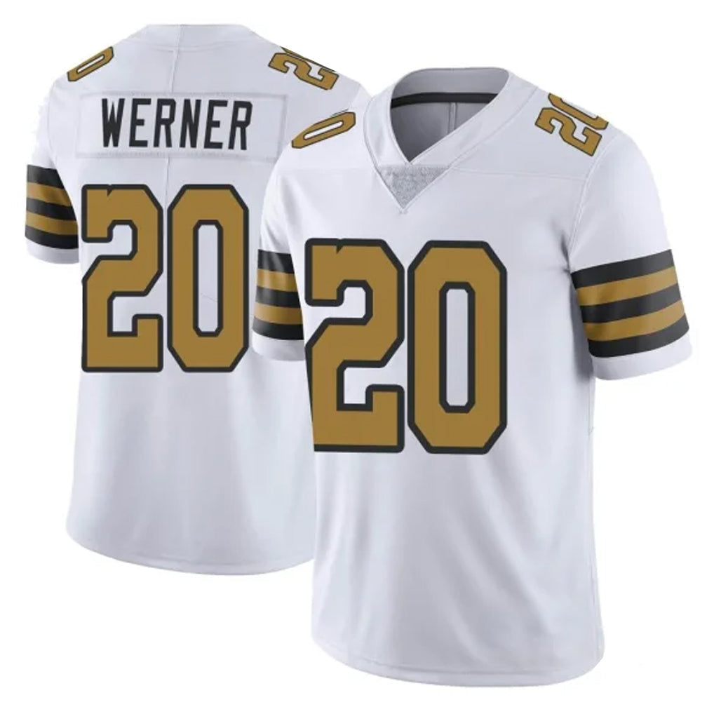 Punc NO.Saints #20 Pete Werner Player White Limited Color Rush Home Game Stitched Jerseys