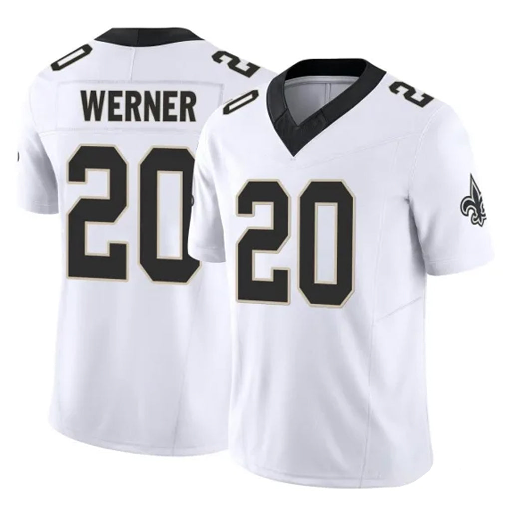 Punc NO.Saints #20 Pete Werner Player White Limited Vapor F.U.S.E. Home Game Stitched Jerseys