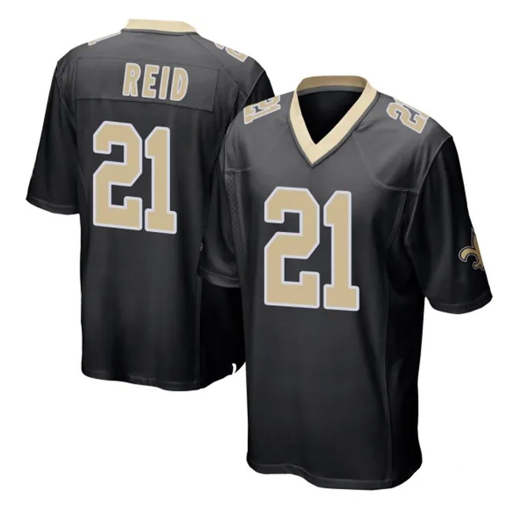 Punc NO.Saints #21 Justin Reid Player Black Home Game Stitched Jerseys