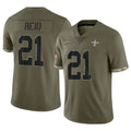 Punc NO.Saints #21 Justin Reid Player Olive Salute To Service Limited Stitched Jerseys