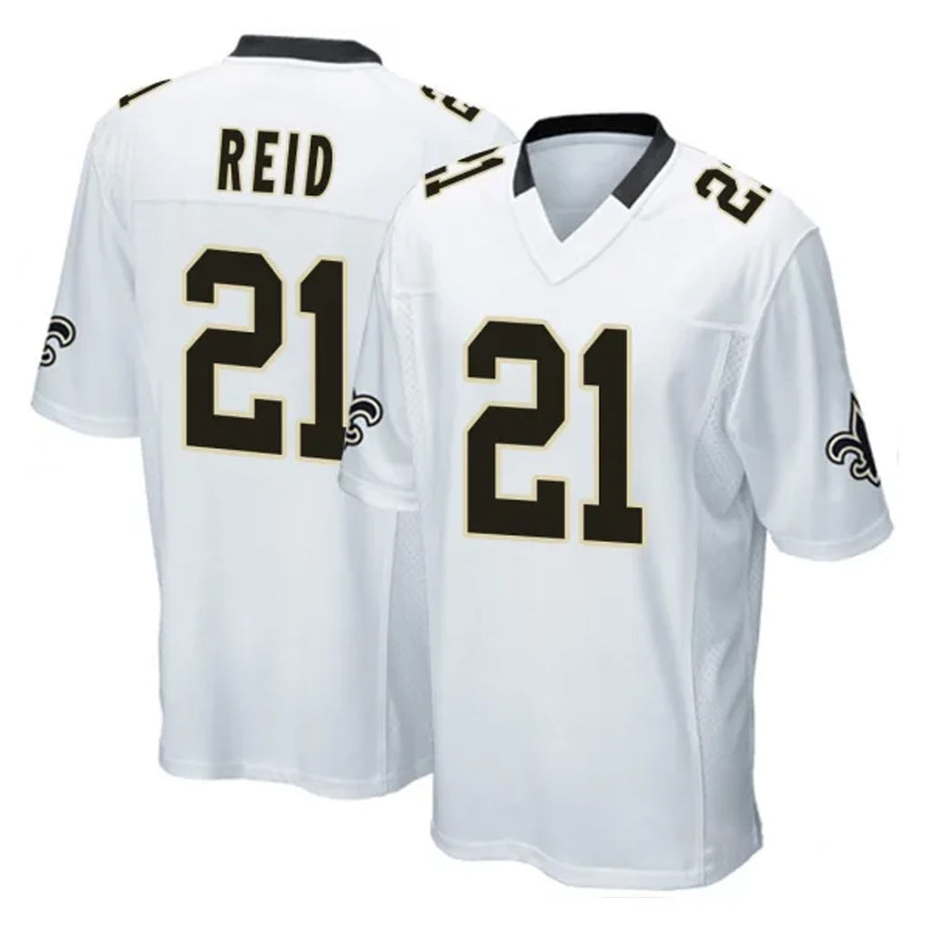Punc NO.Saints #21 Justin Reid Player White Home Game Stitched Jerseys