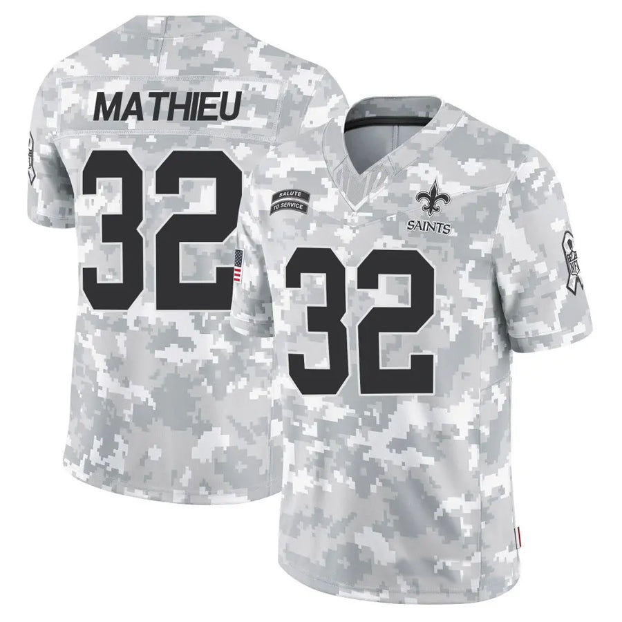 Punc NO.Saints #32 Tyrann Mathieu Player Arctic Camo Salute to Service Limited Stitched Jerseys