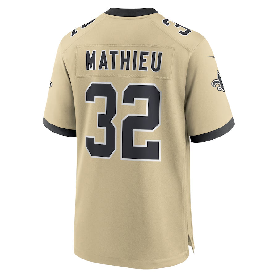 Punc NO.Saints #32 Tyrann Mathieu Player Gold Alternate Game Stitched Jerseys