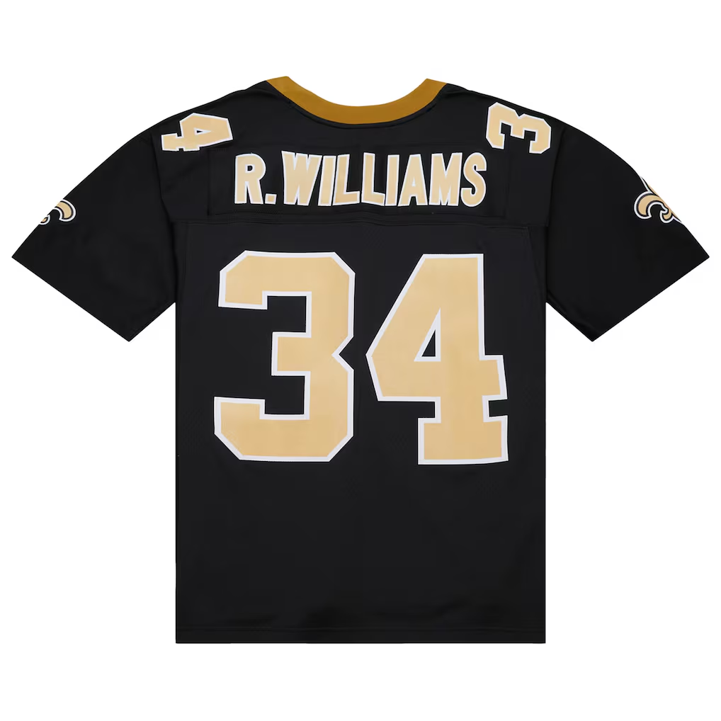 Punc NO.Saints #34 Ricky Williams Mitchell & Ness Black 1999 Legacy Replica Stitched Puhic Jersey