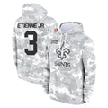 Punc NO.Saints #3 Travis Etienne Jr. Player Arctic Camo Salute to Service Pullover Hoodies Limited Game Stitched Jerseys