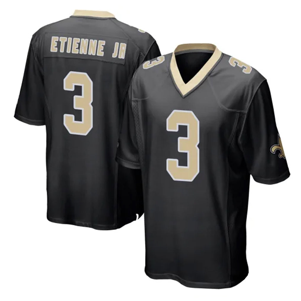 Punc NO.Saints #3 Travis Etienne Jr. Player Black Home Game Stitched Jerseys