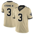 Punc NO.Saints #3 Travis Etienne Jr. Player Gold Limited Vapor F.U.S.E. Home Game Stitched Jerseys