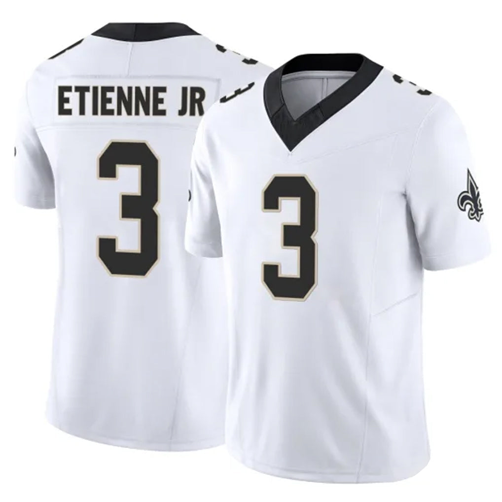 Punc NO.Saints #3 Travis Etienne Jr. Player White Limited Vapor F.U.S.E. Home Game Stitched Jerseys
