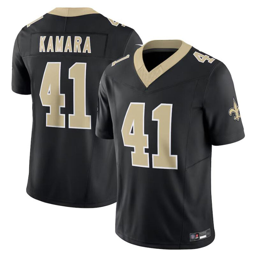 Punc NO.Saints #41 Alvin Kamara Player Black Black Vapor F.U.S.E. Limited Stitched Jerseys