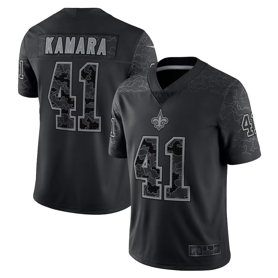 Punc NO.Saints #41 Alvin Kamara Player Black RFLCTV Limited Stitched Jerseys