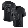 Punc NO.Saints #41 Alvin Kamara Player Black RFLCTV Limited Stitched Jerseys