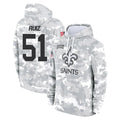 Punc NO.Saints #51 Cesar Ruiz Player Arctic Camo Salute to Service Pullover Hoodies Limited Game Stitched Jerseys