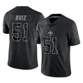 Punc NO.Saints #51 Cesar Ruiz Player Black Limited Reflective Home Game Stitched Jerseys