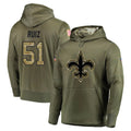 Punc NO.Saints #51 Cesar Ruiz Player Olive Salute to Service Pullover Hoodies Home Game Stitched Jerseys
