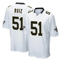 Punc NO.Saints #51 Cesar Ruiz Player White Home Game Stitched Jerseys
