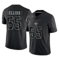 Punc NO.Saints #55 Kaden Elliss Player Black Limited Reflective Home Game Stitched Jerseys
