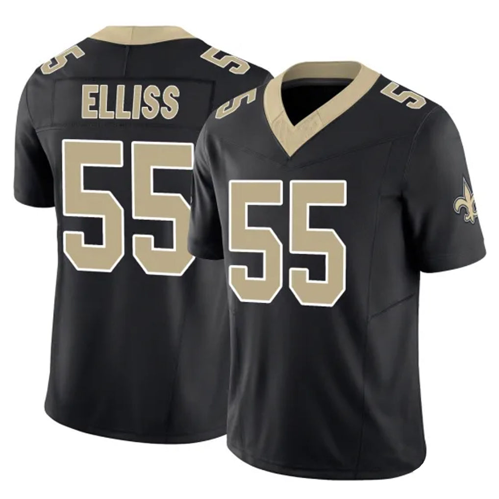Punc NO.Saints #55 Kaden Elliss Player Black Limited Vapor F.U.S.E. Home Game Stitched Jerseys