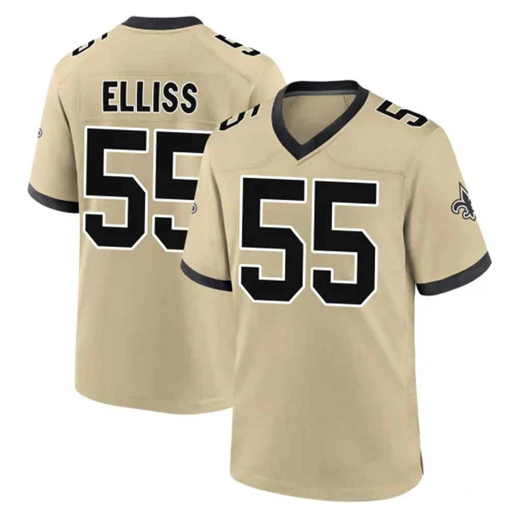 Punc NO.Saints #55 Kaden Elliss Player Gold Home Game Stitched Jerseys