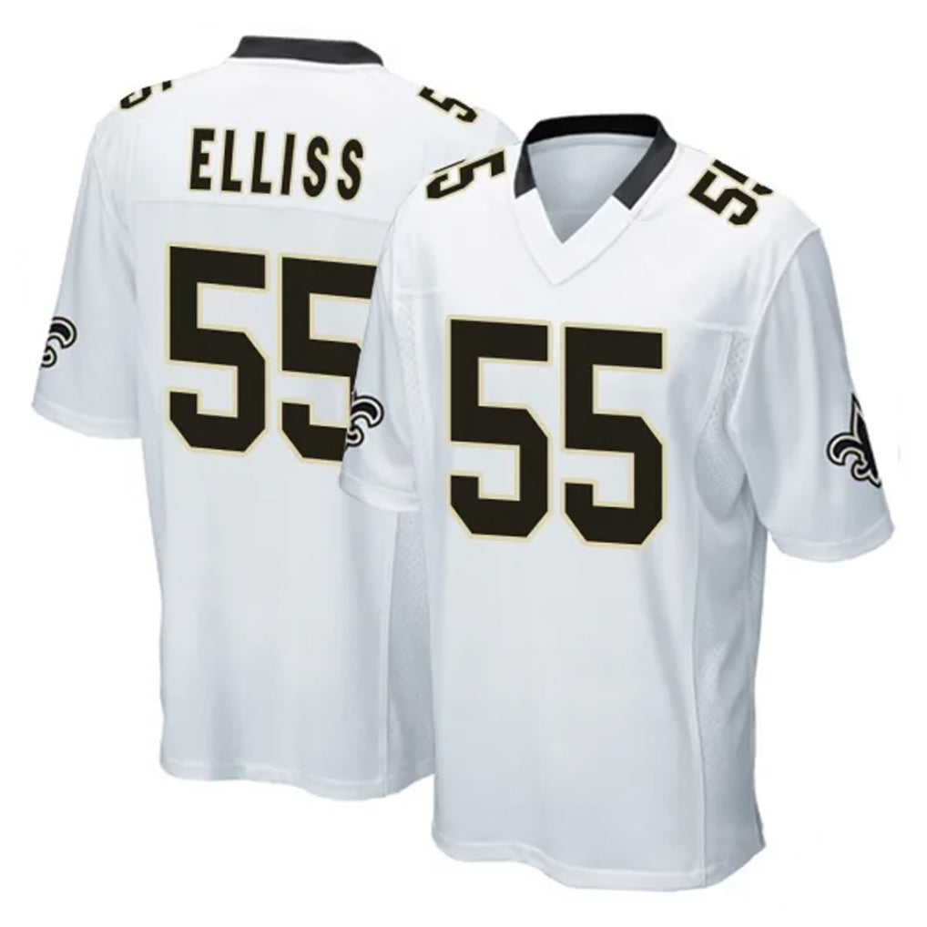 Punc NO.Saints #55 Kaden Elliss Player White Home Game Stitched Jerseys