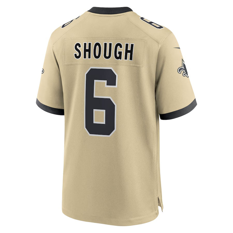Punc NO.Saints #6 Tyler Shough Gold Alternate Game Player Stitched Jerseys