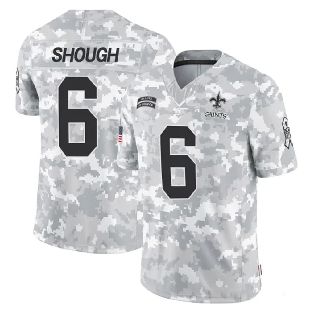 Punc NO.Saints #6 Tyler Shough Player Arctic Camo Salute To Service Limited Game Stitched Jerseys