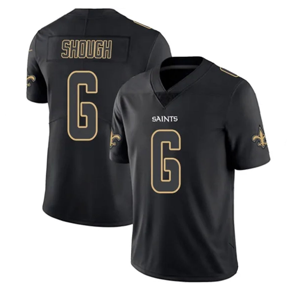 Punc NO.Saints #6 Tyler Shough Player Black Impact Limited Home Game Stitched Jerseys