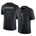 Punc NO.Saints #6 Tyler Shough Player Black Limited Reflective Home Game Stitched Jerseys