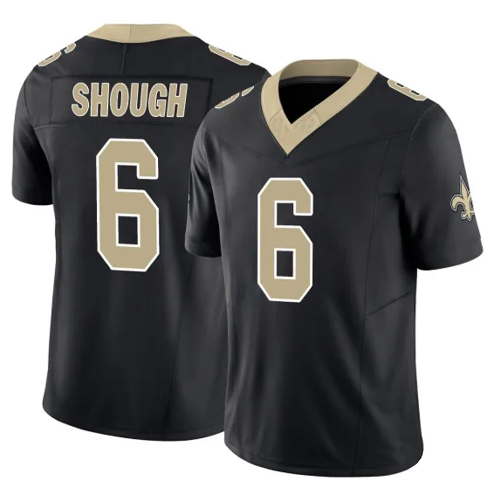 Punc NO.Saints #6 Tyler Shough Player Black Limited Vapor F.U.S.E. Home Game Stitched Jerseys