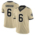 Punc NO.Saints #6 Tyler Shough Player Gold Limited Vapor F.U.S.E. Home Game Stitched Jerseys