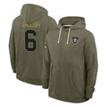 Punc NO.Saints #6 Tyler Shough Player Olive Salute to Service Pullover Hoodies Limited Stitched Jerseys