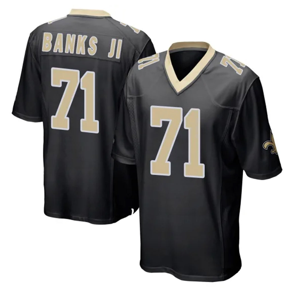 Punc NO.Saints #71 Kelvin Banks Jr. Player Black Home Game Stitched Jerseys