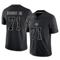 Punc NO.Saints #71 Kelvin Banks Jr. Player Black Limited Reflective Home Game Stitched Jerseys