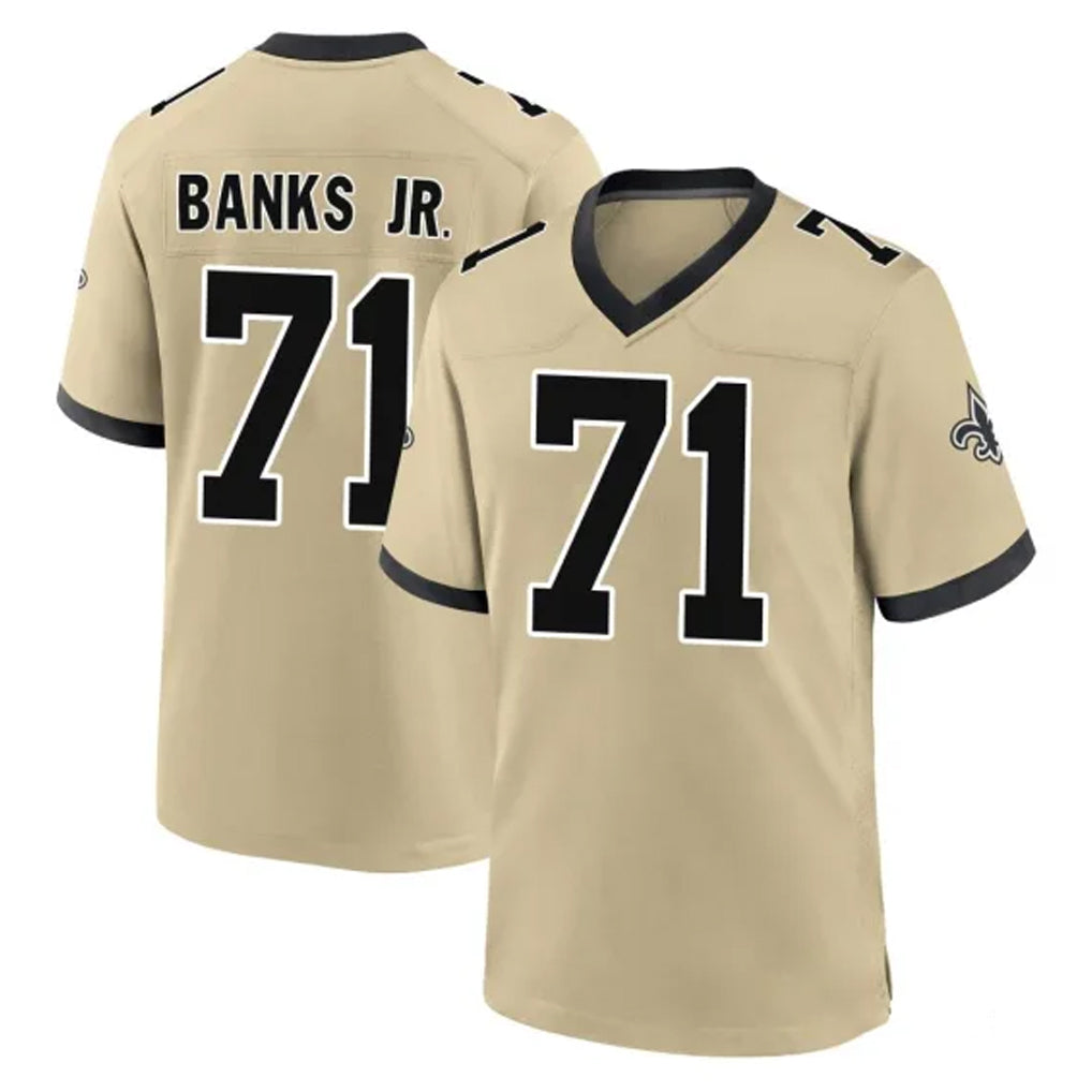 Punc NO.Saints #71 Kelvin Banks Jr. Player Gold Home Game Stitched Jerseys