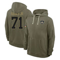 Punc NO.Saints #71 Kelvin Banks Jr. Player Olive Salute to Service Pullover Hoodies Limited Stitched Jerseys
