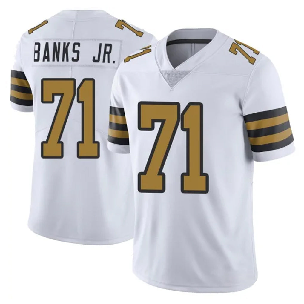 Punc NO.Saints #71 Kelvin Banks Jr. Player White Limited Color Rush Home Game Stitched Jerseys