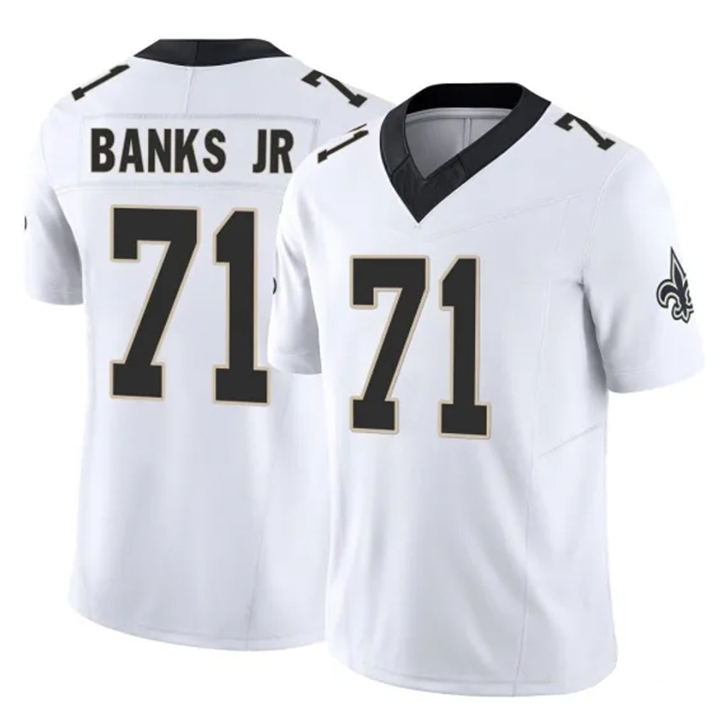 Punc NO.Saints #71 Kelvin Banks Jr. Player White Limited Vapor F.U.S.E. Home Game Stitched Jerseys