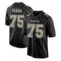 Punc NO.Saints #75 Taliese Fuaga Player Black Carbon Fashion Home Game Stitched Jerseys