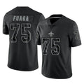 Punc NO.Saints #75 Taliese Fuaga Player Black Limited Reflective Home Game Stitched Jerseys